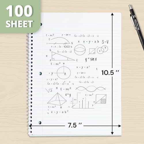 ONAVIA Pink 1 Subject Spiral Notebook College Ruled 5 Pack, 140 Pages | 70 Sheets, 8 x 10.5 in, 3-Hole Punched, School Notebook, Writing Notebook, Students, Study - color: Pink, size: 7.5 x 10.5''