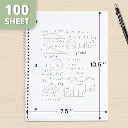 ONAVIA Pink 1 Subject Spiral Notebook College Ruled 5 Pack, 140 Pages | 70 Sheets, 8 x 10.5 in, 3-Hole Punched, School Notebook, Writing Notebook, Students, Study - color: Pink, size: 7.5 x 10.5''