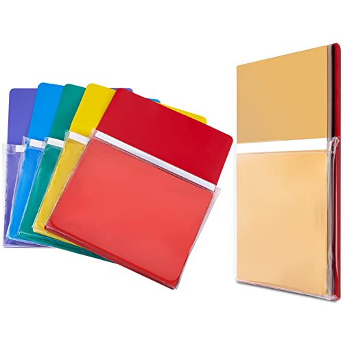 Henoyso 5 Pcs Magnetic File Holder Paper Holder Magnetic Pen Dry Erase Marker Organizer Fridge Pocket Organizer for Whiteboard Refrigerator, 12 x 9.5 in (Assorted Colors) - color: Assorted Colors