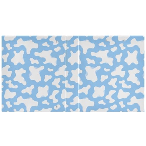 Blue Cow Spot Round Ring Binders 1.5 Inch 3 Ring Binder with Clipboard Holds 200 Sheets Office Home School - color: Multicolored 10