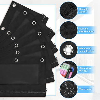 30 Pack Pencil Pouch Bulk, Pencil Pouches for 3 Ring Binder, Zipper Pencil Pouch Bulk for School, Home and Office, Black - color: Black