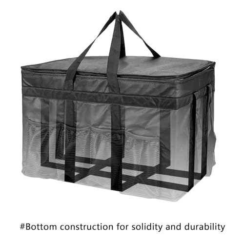 3XL Insulated Food Transport Bag - Reusable Cooler Bag for Cold and Hot Food Delivery with Lid and Double Zipper - size: 3XL Pro