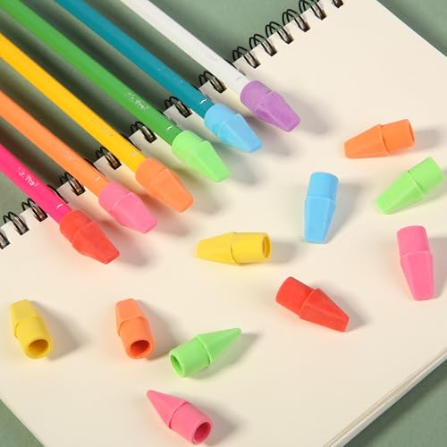 Mr. Pen- Pencil Erasers Toppers, 500 Pack, Colorful, Latex Free, No Smudge | Mr Pen Erasers for Pencils, Bulk Pencil Eraser Caps, Teachers as School Supplies, Classroom Set for Kids