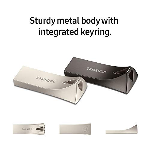 SAMSUNG BAR Plus 64GB - 300MB/s USB 3.1 Flash Drive Champagne Silver (MUF-64BE3/AM) - color: Silver, style: 64 GB