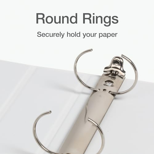 Oxford Ring Binders, 1.5" Round Ring Binders, View Binder, Covers on 3 Sides, XtraLife Hinge, Non-Stick, PVC-Free, White, 350 Sheet Capacity (1002547) - color: White, size: 1.5 Inch
