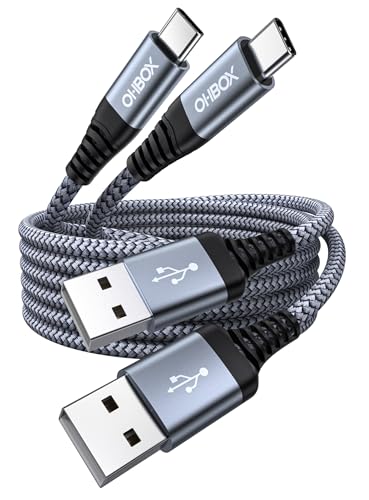 USB to USB C Cable 60W Fast Charging [2 Pack 6FT], USB A to USB C Cable for | CarPlay, Durable Braided USB Type C iPhone Charger USBC Cord for iPhone 17/16/15/Pro Max/Plus, Samsung Galaxy S23 and More - color: Grey, size: 6FT, style: USB A to USB C