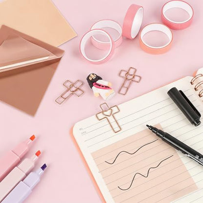 Pink Complete Bible Study Kit for Women with No Bleed Highlighters, Pens, Bible Tabs, Prayer Cards, Jesus Statue - Portable Journaling Supplies for Church, Home, Small Group Christian Gift