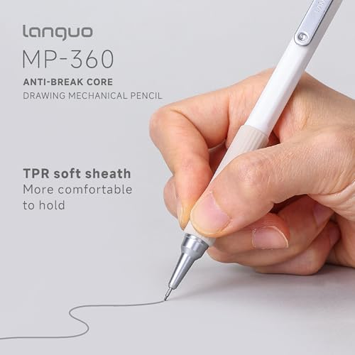 languo 0.9mm Mechanical Pencil Set with Case, 4PCS Drafting Mechanical Pencils Kit – 4 Tubes HB Lead Refills, 3 Erasers, Ideal Pencil Set for Writing & Drawing - style: 0.9mm