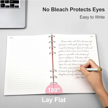 CAGIE Discbound Notebook - Customizable Notebooks 7 x 10 inch with Removable Pages 100 gsm, B5 Notebook for School with Poly Cover, 100 Pages Discbound Planner Wide Ruled, Pink - color: Pink, size: B5