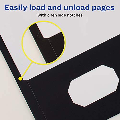 Avery Two Pocket Folders, Holds up to 40 Sheets, Business Card Slot, Case Pack of 125 Black Folders (47988) - style: 125 folders
