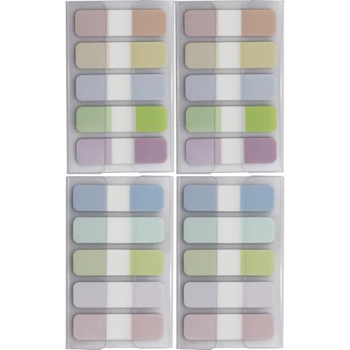 Tabs Flags Assorted Colors, 0.47 x 1.71 Inch Sticky Tabs, Easy to Post, 4 On-The-Go Dispensers/Pack, 400 Pages Total