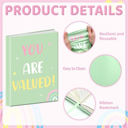 6 Pack Pastel Inspirational Quotes Book Cover Stretchable Reusable Jumbo Book Covers Protector for Textbook Hardcover Books up to 9 x 11 in Fabric Books Sox Back to Supplies - color: Pastel