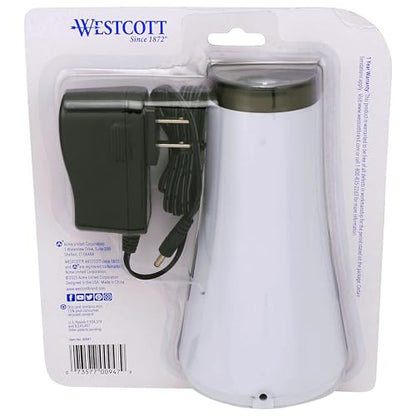 Westcott iPoint Curve Electric Pencil Sharpener - Sharpen Regular, Graphite, and Drawing Pencils - Office and School Supplies for Teachers and Kids - Compact - Corded Plug-in Design - White