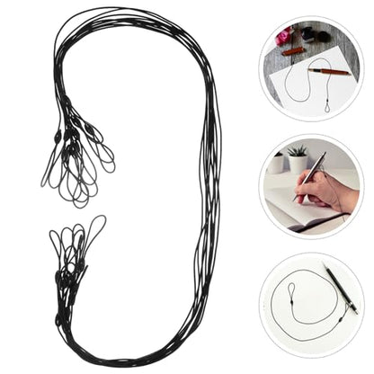 HOMSFOU 10 Pack Elastic Stylus Lanyard, Coil Spring Anti-Loss Strap for Tablet Touchscreen Stylus, Flexible Plastic Cord for Drawing, Office and School Use