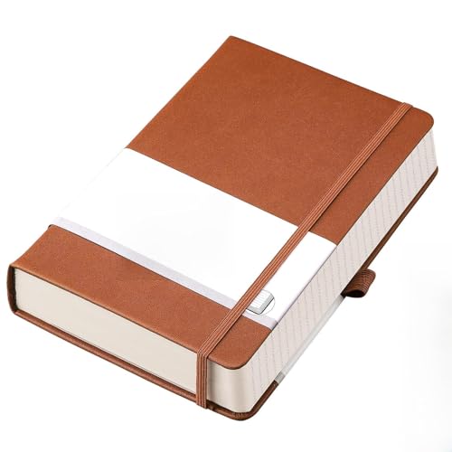 AHGXG Lined Journal Notebook - 320 Numbered Pages A5 College Ruled Notebook Thick Journal for Writing, 100gsm Lined Paper, Leather Hardcover, for Women Men Work Office School, 5.75'' X 8.38''-Brown - color: Brown, size: A5