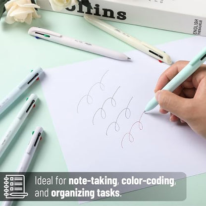 Mr. Pen- Ballpoint Multicolor Pen in One, 4-in-1, 6 Pack, Colorful Ink | Retractable Multi Color Pens All in One