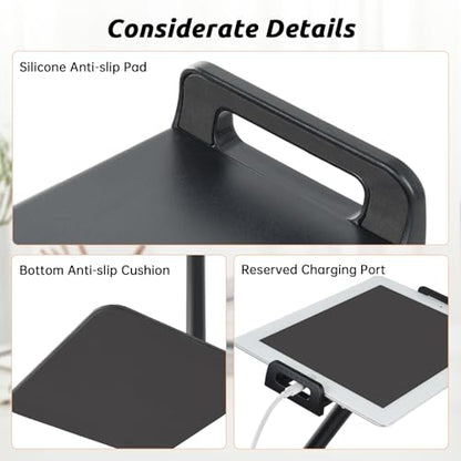 UTEBIT IPad Stand for Desk, 360° Rotating 9.5''-16.5''Height Adjustable Phone Stand for Desk, Office Desk Accessories for Men Home Dorm Essentials Gadgets Portable Monitor Stand, Support 22LBS, Black