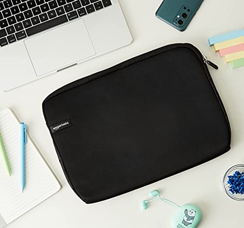 Amazon Basics 14 inch Laptop Sleeve, Protective Case with Zipper for MacBook Pro, MacBook Air, Surface, Dell, HP, Lenovo - Black - size: 14 Inch