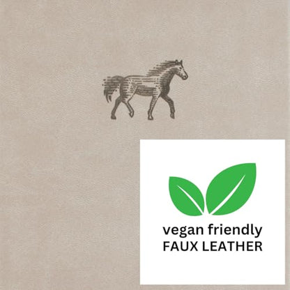 RICCO BELLO Lined Journal Notebook, Horse, Faux Leather Hardcover | With Pen Holder, College Ruled, 96 Sheets / 192 Pages, 5.7 x 8.4 Inches - color: Horse