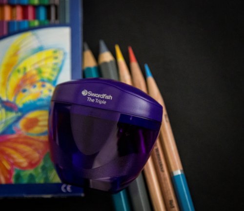 Swordfish 'The Triple' 3 Hole Canister Pencil Sharpener (Pack of 10) Ref: 40228 - size: pack of 10