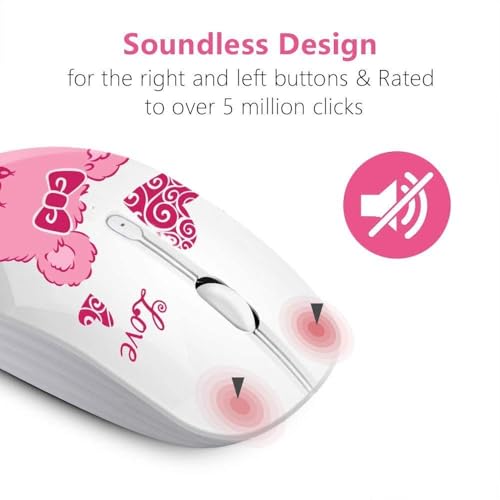 JUHOO Wireless Mouse with Nano Receiver for PC, Laptop, Notebook, Computer, MacBook, Less Noise, Portable Mobile Optical Mice(Bear). - style: Bear