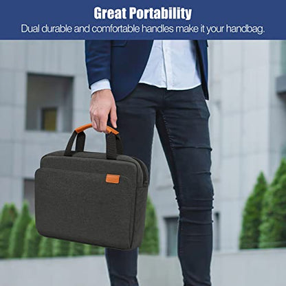 MoKo 13-14 Inch Laptop Sleeve Bag, Protective Handle Shoulder Bag Fits New 13-inch Mac Air M5/Mac Neo A18 Pro, 14-inch MacPro M5/M4/M3/M2/M1, 13-inch Mac Air M4/M3/M2/M1, Black & Gray - color: Black & Gray, size: 13-14 Inch