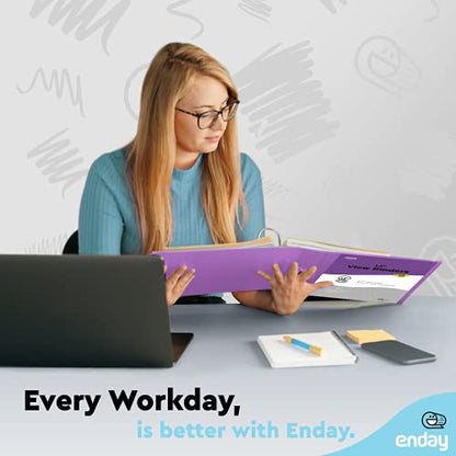 Enday 3 Ring Binder 1.5 Inch, Purple Heavy Duty Three Ring Binder, 325 Sheets Capacity - 1.5 Inch Binder for Home School and Office - color: Purple, size: 1.5-Inch