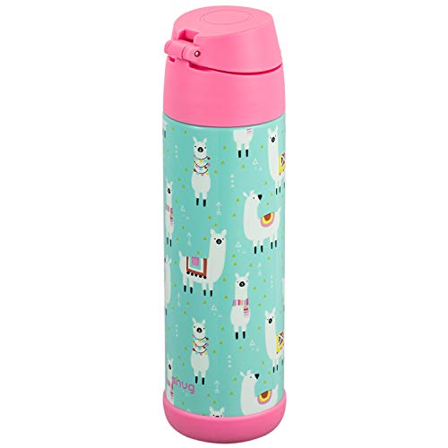 Snug Insulated Kids Water Bottle with Straw & Spout – Double-Wall Stainless Steel, Leakproof, Easy-Flip Lid – For School, Travel, Toddlers & Big Kids - Llamas, 17oz - color: Llamas, size: 16.9 Ounces