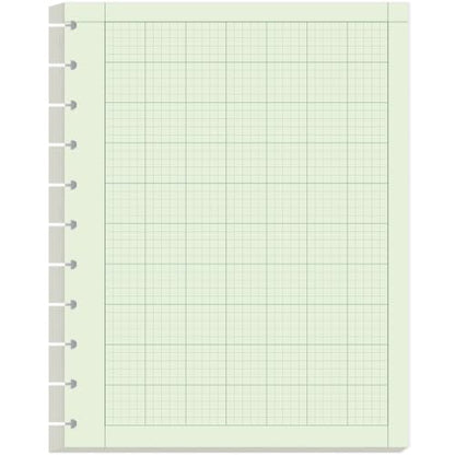 Yaridar Letter Size Discbound Engineering Paper - 50 Sheets/100 Pages Graph Paper, 11 TUL Disc 100Gsm Green Tint Paper, 5 x 5 Graph Rule on Back, 8-1/2" x 11" - size: 1-Pack, style: 11-Disc/Letter Size
