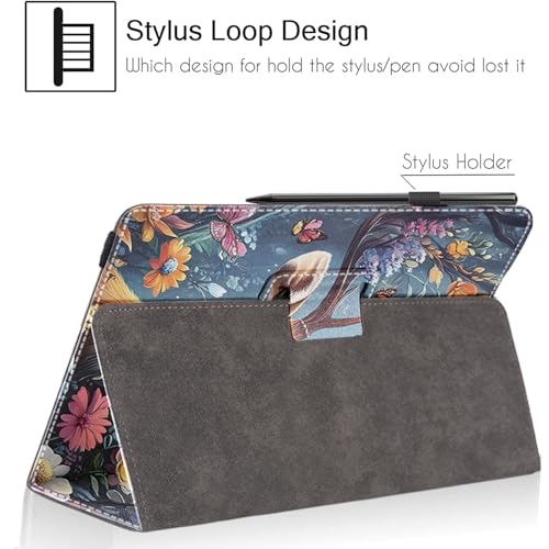 Universal 10 10.1 Inch Android Tablet Case,Slim Folding Stand Cover for All 9"-10.5" Touchscreen Tablet Case with Stylus Pen Holder,Flower Deer - color: Flower Deer