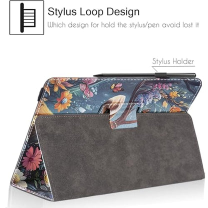 Universal 10 10.1 Inch Android Tablet Case,Slim Folding Stand Cover for All 9"-10.5" Touchscreen Tablet Case with Stylus Pen Holder,Flower Deer - color: Flower Deer