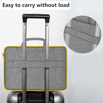Hseok Laptop Shoulder Bag 13-14 inch Shockproof Water-Resistant HandBag with Small Case Compatible with MacBook Pro/Neo 14" M5/M4/M3/M2/M1, Mac Air/Pro 13.3", XPS 13/14, Most 13"-14" PC,Gray-yellow - color: Light Gray-yellow, size: 13"-14"