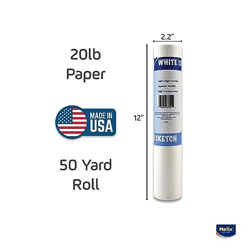 Maped - Helix Sketch & Tracing Paper Roll 12 Inch by 50 Yards - Tracing Outlines for Art Projects - High Transparency - Perfect for Artists and Designers - Generous Size, Smooth Surface, Versatile Use
