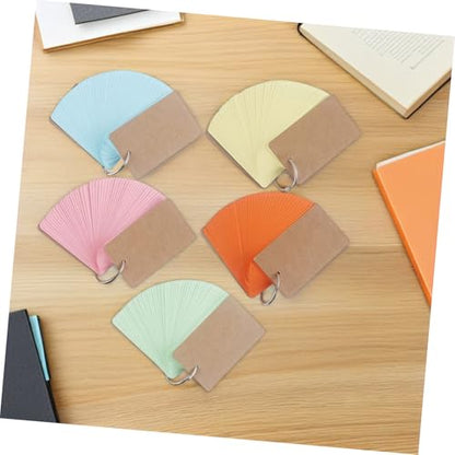 OSALADI 5Pcs Loose Leaf Flash Cards with Binder Rings Blank Note Cards for Studying Creative Writing Travel Diaries Compact Practical Design
