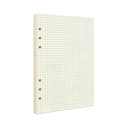 A5 Grid Refill Paper,100GSM A5 Graph Rule Paper/Quad Rule Filler Paper for 6 Ring Refillable Binder/Planner/Diary Journals/Painting, 80 Sheets/160 Pages (Beige-Grid-A5) - size: Beige-Grid-A5