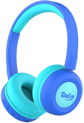 Kids Bluetooth Headphones,Toddler Headphones with Microphone,85dB Volume Limited,Bluetooth 5.4 Twistable Lightweight Kids Wireless Earphones for Boy Girl Tablet Travel School - color: Blue