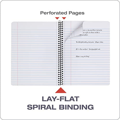 Oxford Spiral Composition Notebooks, 4 Pack, Wide Ruled Paper, 9-3/4 x 7-1/2 Inches, 80 Sheets, Black Marble Cover (64950) - size: Wide Rule