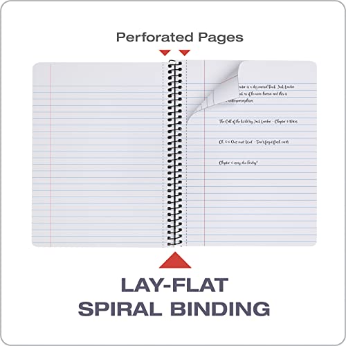 Oxford Spiral Composition Notebooks, Wide Ruled Paper, 9-3/4 x 7-1/2 Inches, 80 Sheets, Black Marble Cover (64950), 4 Count (Pack of 6) - size: Wide Rule (Pack of 6)