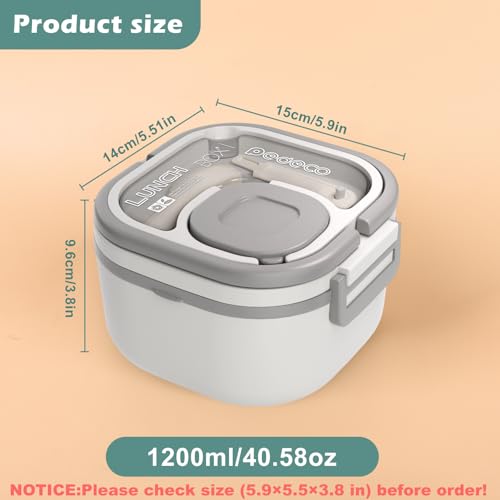 PEDECO Single-Layer Bento Lunch Box for Kids & Adults with Removable Stainless Steel Lunch Container,Dressing Container,BPA-Free,Dishwasher Safe - Includes Utensil(White,Not Insulated) - color: White, size: Stainless Steel Single Layer