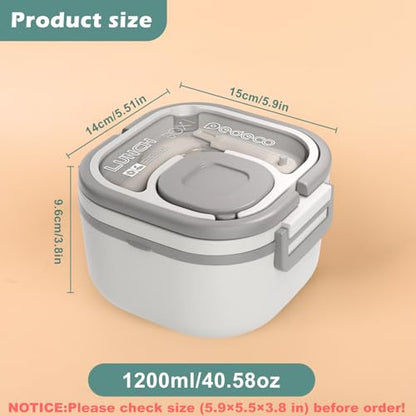 PEDECO Single-Layer Bento Lunch Box for Kids & Adults with Removable Stainless Steel Lunch Container,Dressing Container,BPA-Free,Dishwasher Safe - Includes Utensil(White,Not Insulated) - color: White, size: Stainless Steel Single Layer