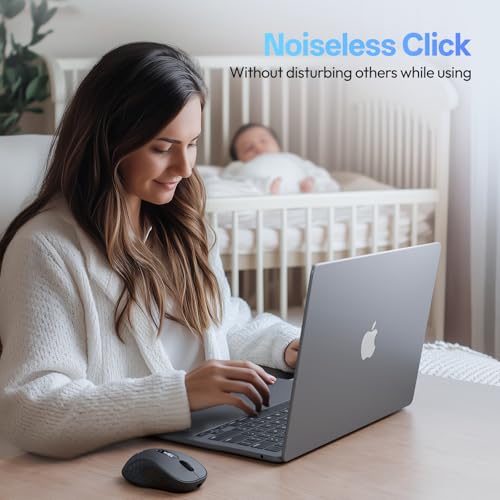 XBG B15pro Wireless Bluetooth Mouse, Bluetooth 5.0/4.0 & 2.4G Tri-Mode, Type-C Rechargeable with LED Screen Display, Ergonomic Silent Click for Laptop/PC/Tablet, Multi-Device & Office Use - style: B15 Pro-Black