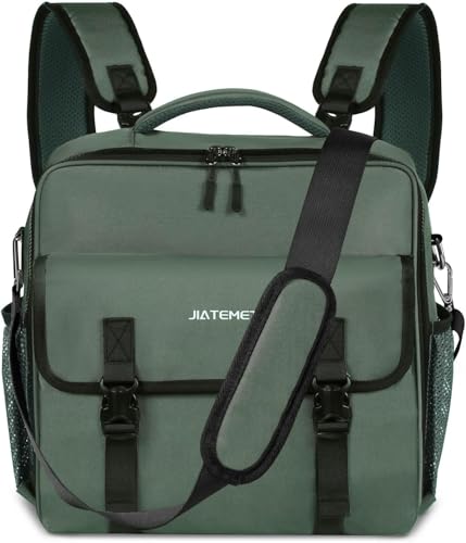 3 Ring Zipper Binder Bag for 700+ Sheets Capacity Detachable Backpack Straps & Shoulder 14 Inch Laptop for and Office (Green) - color: Green
