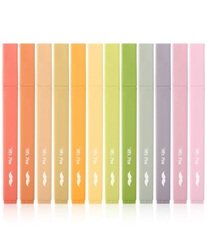 Mr. Pen- Aesthetic Bible Highlighters No Bleed Through Assorted Color | 12 pcs, Cute Highlighter for Journaling Supplies and School Accessories, Bible Highlighters and Pens No Bleed - color: Earthy Colors