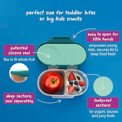 b.box Lunch Box Kids 2-pack, Mini Lunch Box + Snack Containers for Kids | 4.25 + 1.75 Cup Bento Box for Kids, Snack Box, Lunch Containers, Leak Proof, Dishwasher Safe, BPA Free, PFAS Free, Ages 4m+ - color: Emerald Forest