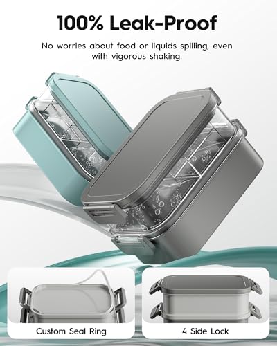 Adults Bento Box with Insulated Lunch Bag, 74oz Capacity 3 Stackable Leak-Proof Bento Box Built-In Utensil and Sauce, PFAS & BPA-Free, Microwave & Dishwasher Safe (Dusk Gray) - color: Dusk Gray