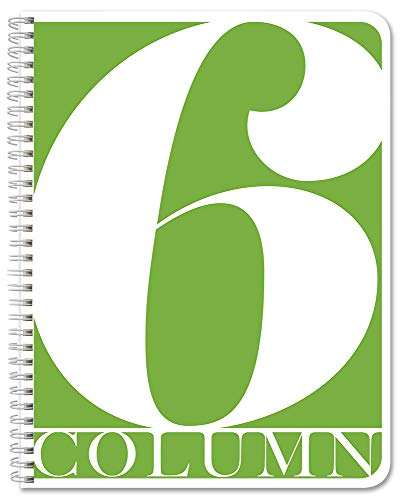 BookFactory 6 Column Log Book, Wire-O, 100 Pages | Columnar Notebook Format, 8.5'' x 11'' - Made in USA - size: 6 Column, style: Wire-O