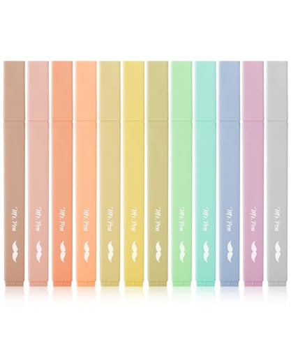 Mr. Pen- Aesthetic Bible Highlighters No Bleed Through Assorted Color | 12 pcs, Cute Highlighter for Journaling Supplies and School Accessories, Bible Highlighters and Pens No Bleed - color: Vintage Colors