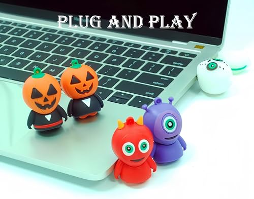 64GB USB 2.0 Flash Drive Cartoon Novelty Halloween White Devil Memory Stick Silicone Rubber Pendrive - color: Halloweendevil, size: 64GB 2.0