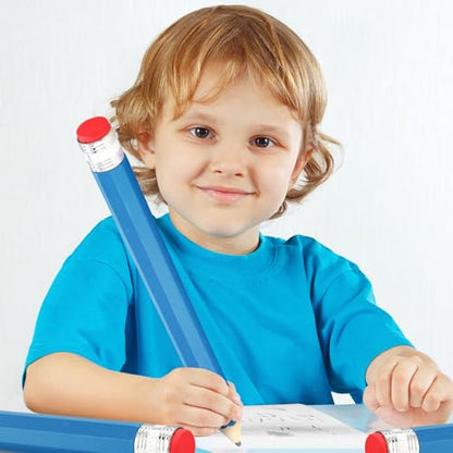16 Inch Wooden Large Jumbo Pencils Giant Big Funny Wood Pencil with Cap and Eraser Fun Novelty Gifts for Kids School Kindergarten Home Office Prop Supplies(Blue) - color: Blue