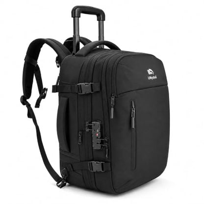 Rolling Backpack Travel, Expandable Suitcase with Lock,USB C Ports | Anti-Theft,Waterproof,58-72L Compression Carry On Luggage,Roller Backpack with Hinomoto Wheels,YKK zippers,for Flight, Trips - size: Large